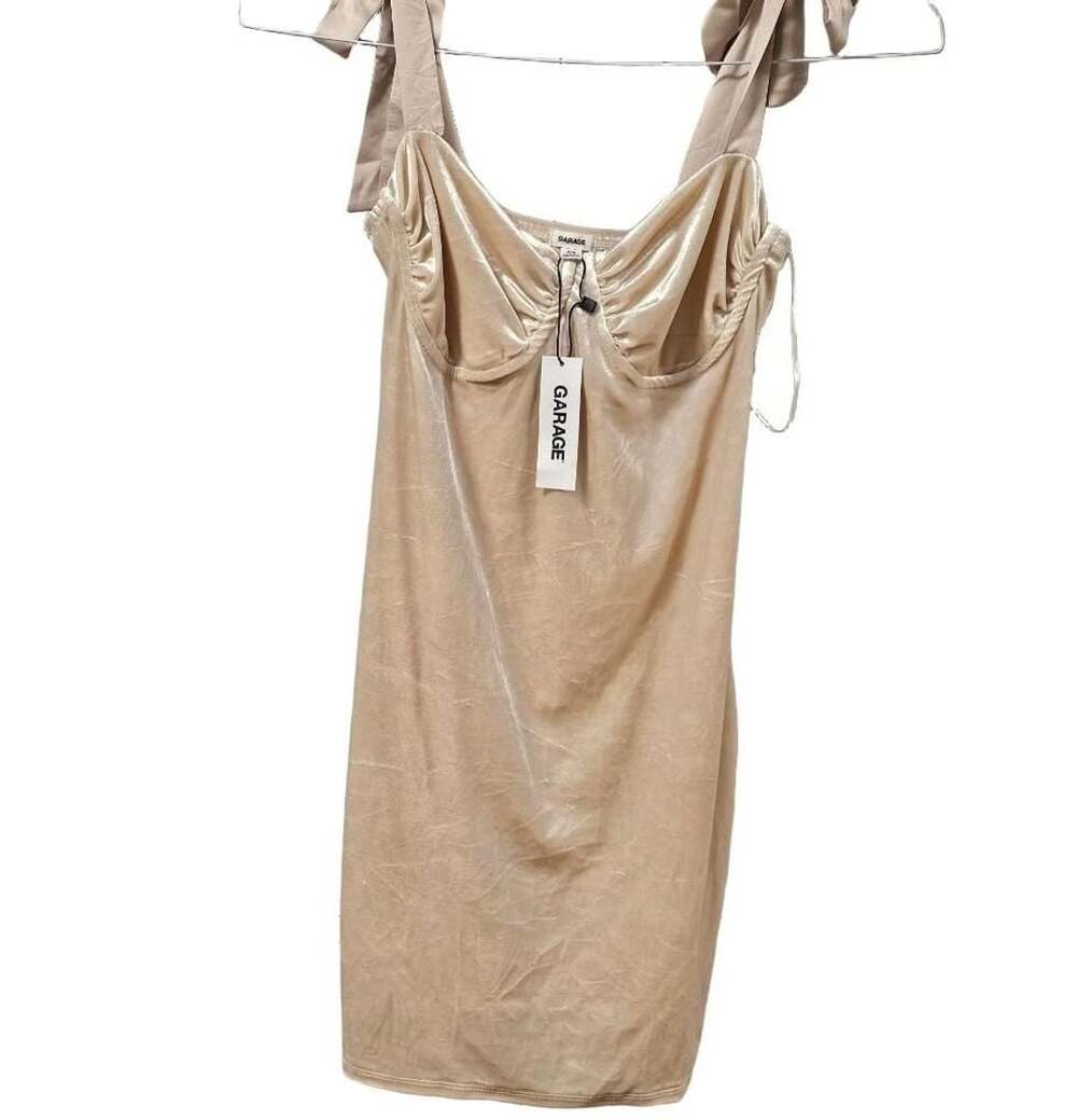 Garage Velvet Bustier Mini Dress Crystal Gray P/S New With Tags